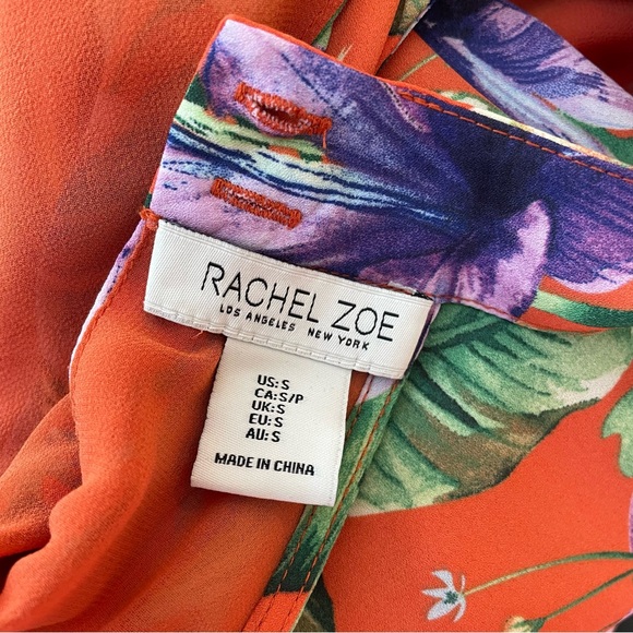 RACHEL ZOE Balloon Hem Halter Neck Keyhole Back Top (Size S) - Picture 4 of 5